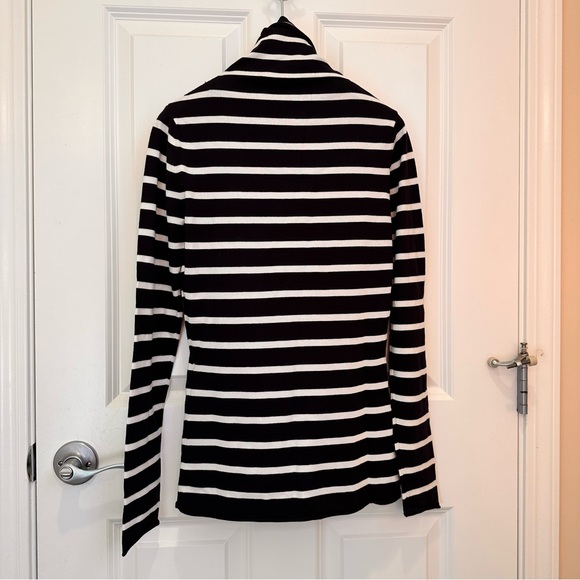 Max&Co Label-cut Turtle-neck Long Sleeves Stripes Top Size: Medium Fall / Winter - Picture 11 of 11